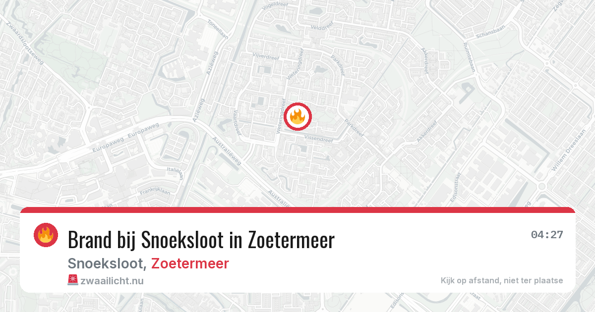 Brand bij Snoeksloot in Zoetermeer — 27 mei 2026