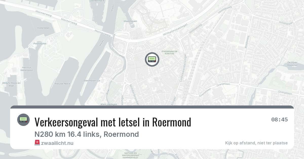 Verkeersongeval met letsel in Roermond — 8 apr 2026