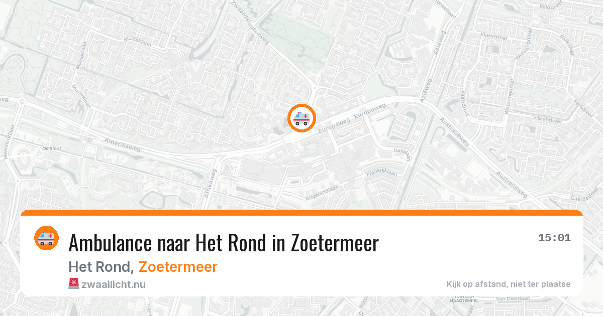 Ambulance naar Het Rond in Zoetermeer — 19 mrt 2026