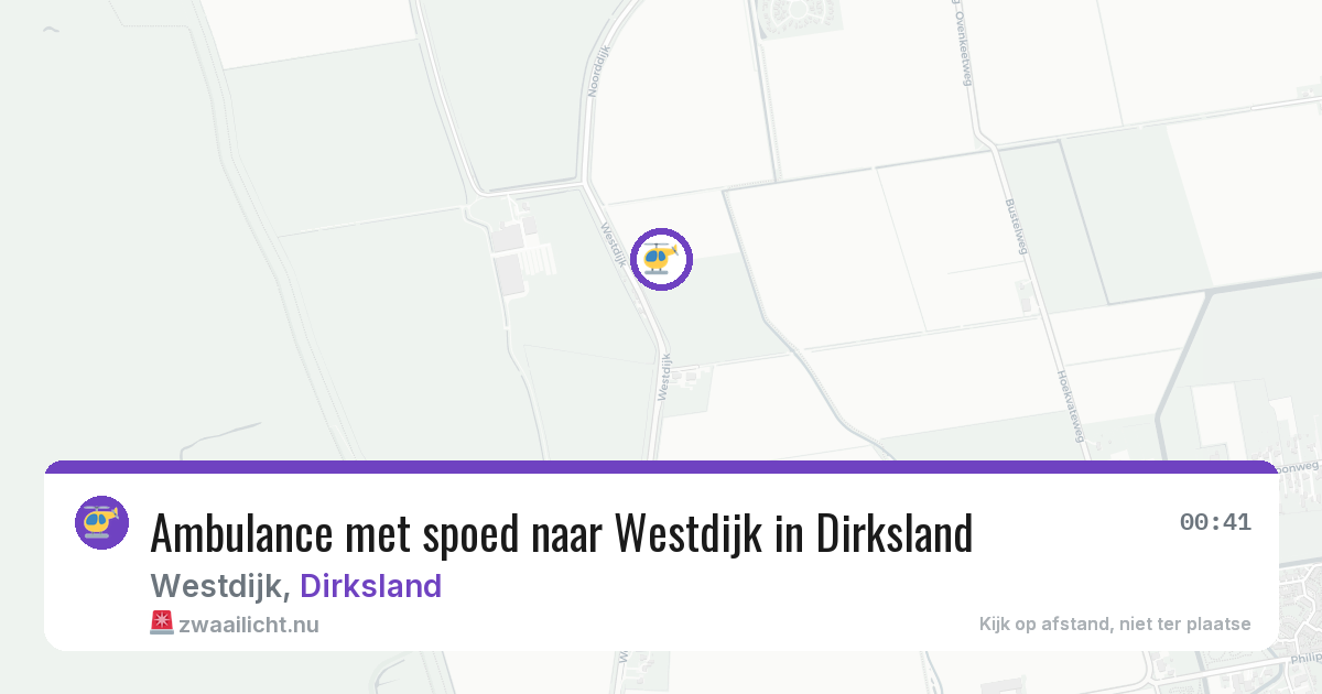 Ambulance met spoed naar Westdijk in Dirksland — 19 jul 2026