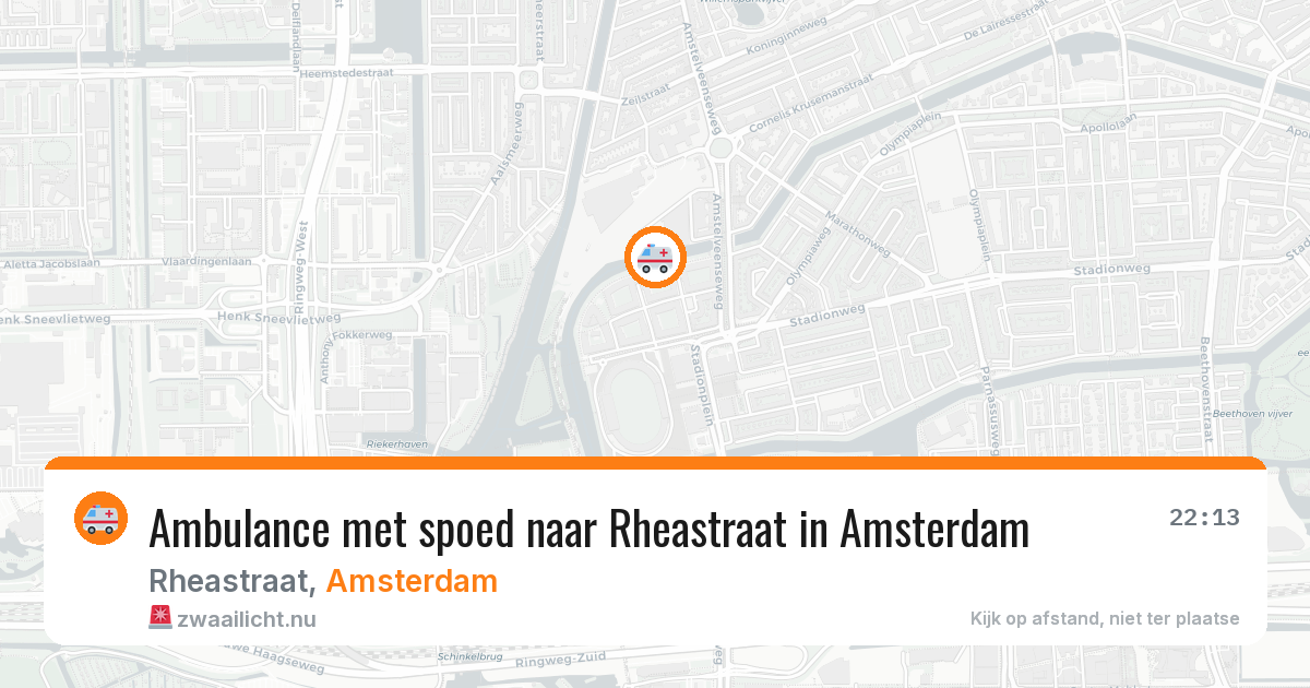 Ambulance met spoed naar Rheastraat in Amsterdam — 26 mrt 2026