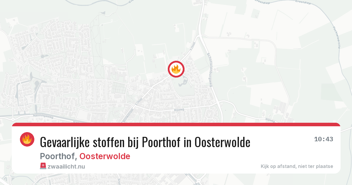 Gevaarlijke stoffen bij Poorthof in Oosterwolde — 28 mrt 2026