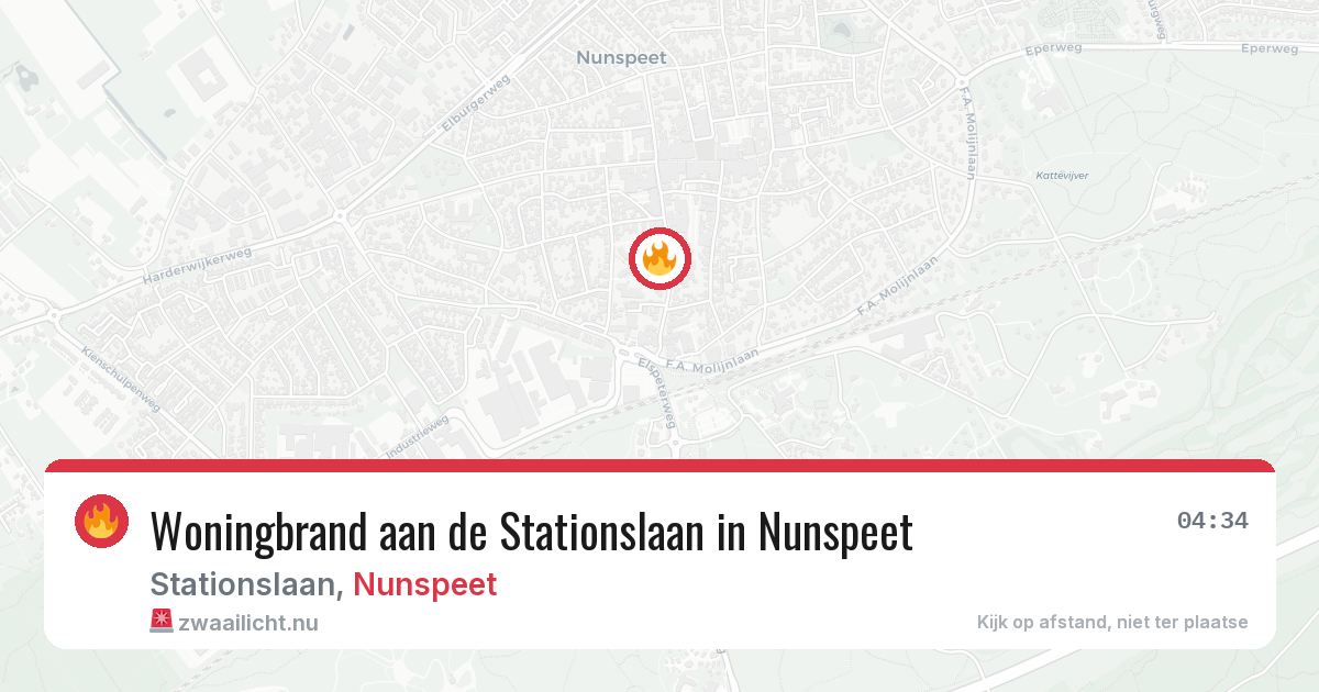 Woningbrand aan de Stationslaan in Nunspeet — 2 apr 2026