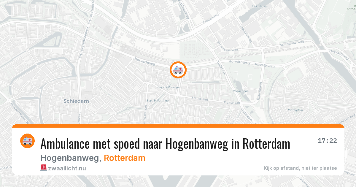 Ambulance met spoed naar Hogenbanweg in Rotterdam — 19 jul 2026