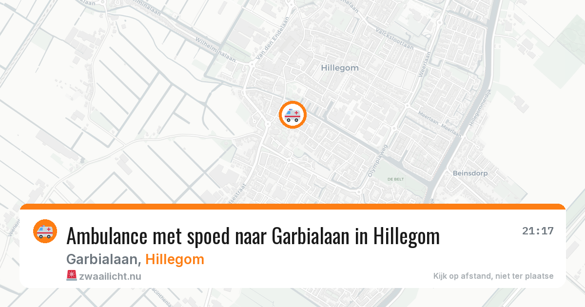 Ambulance met spoed naar Garbialaan in Hillegom — 19 mrt 2026