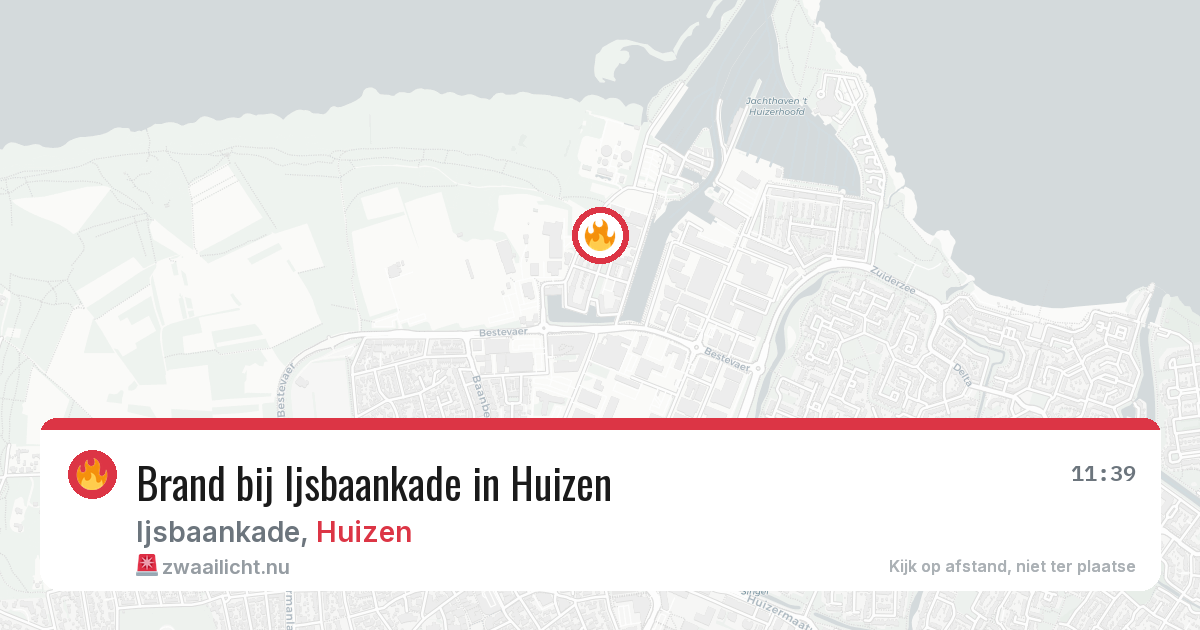 Brand bij Ijsbaankade in Huizen — 29 mei 2026