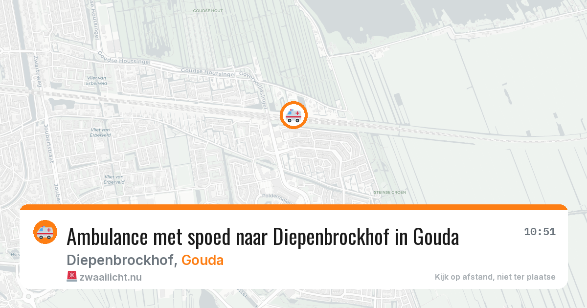 Ambulance met spoed naar Diepenbrockhof in Gouda — 23 apr 2026