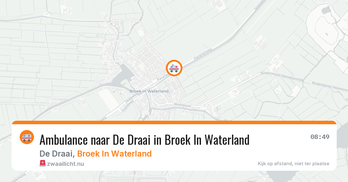 Ambulance naar De Draai in Broek In Waterland — 2 jun 2026