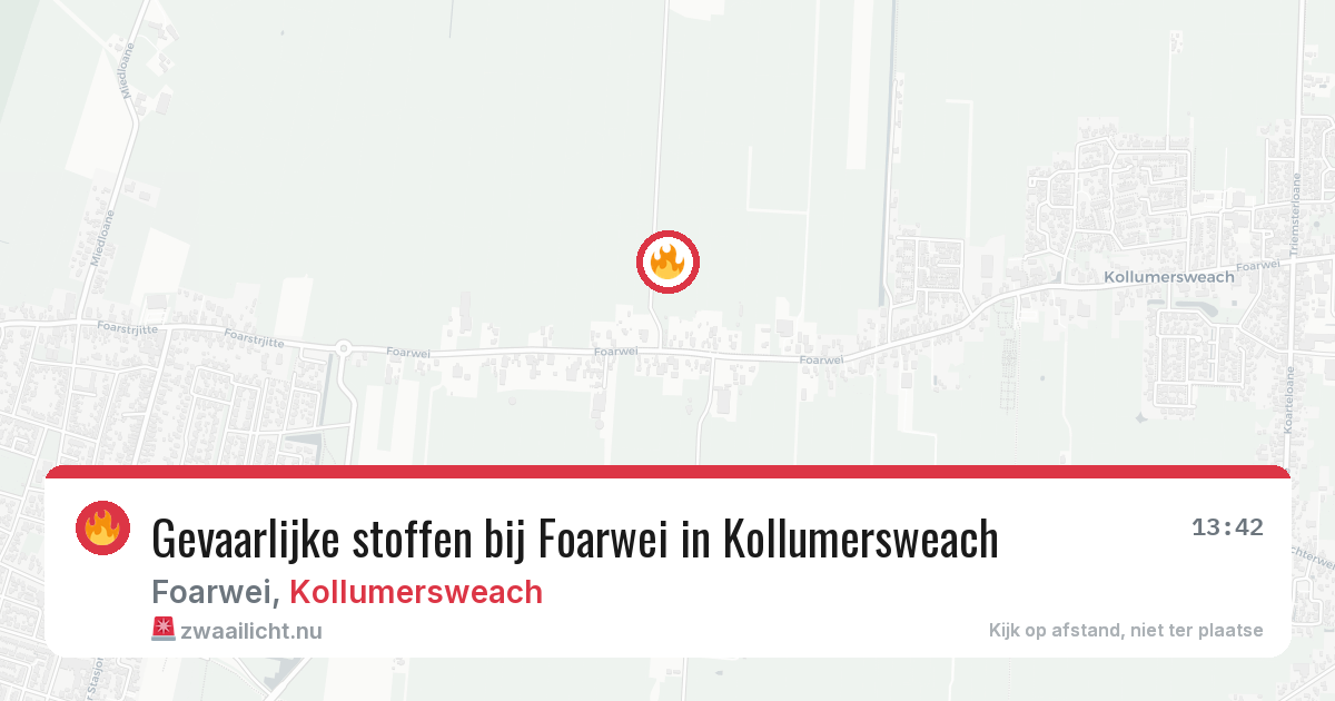 Gevaarlijke stoffen bij Foarwei in Kollumersweach — 23 jul 2026