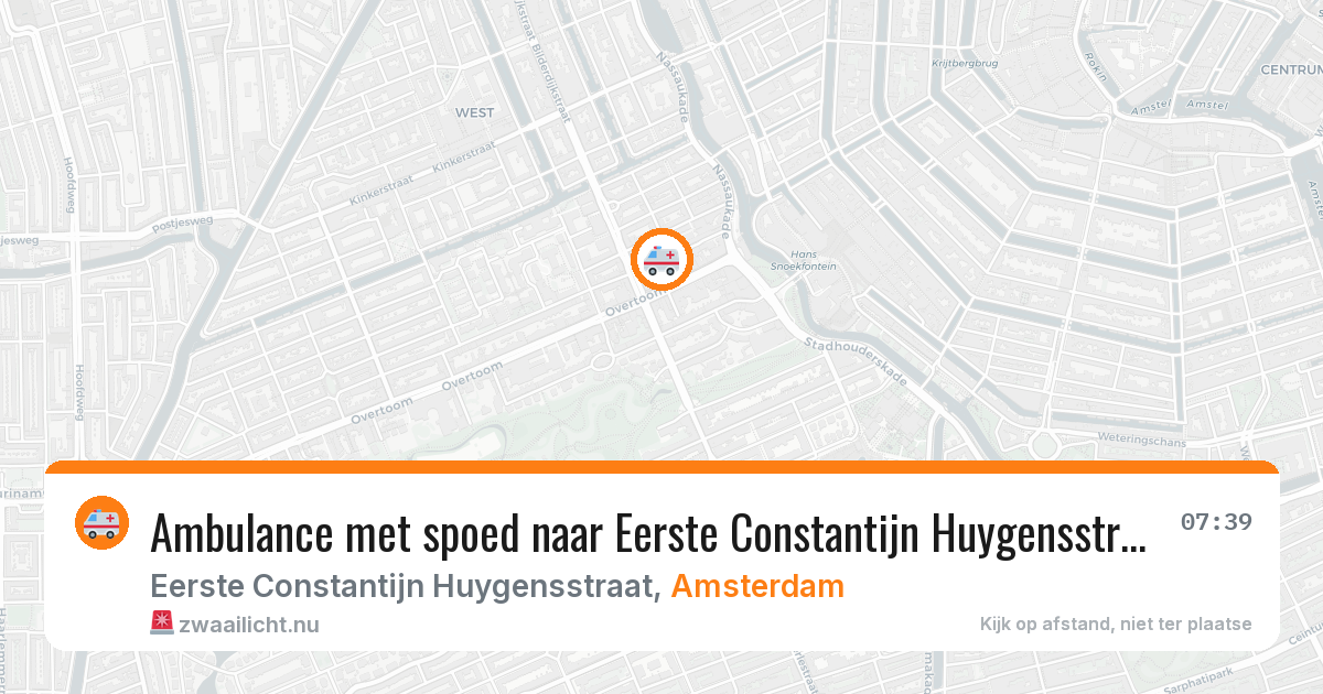 Ambulance met spoed naar Eerste Constantijn Huygensstraat in Amsterdam — 13 jul 2026