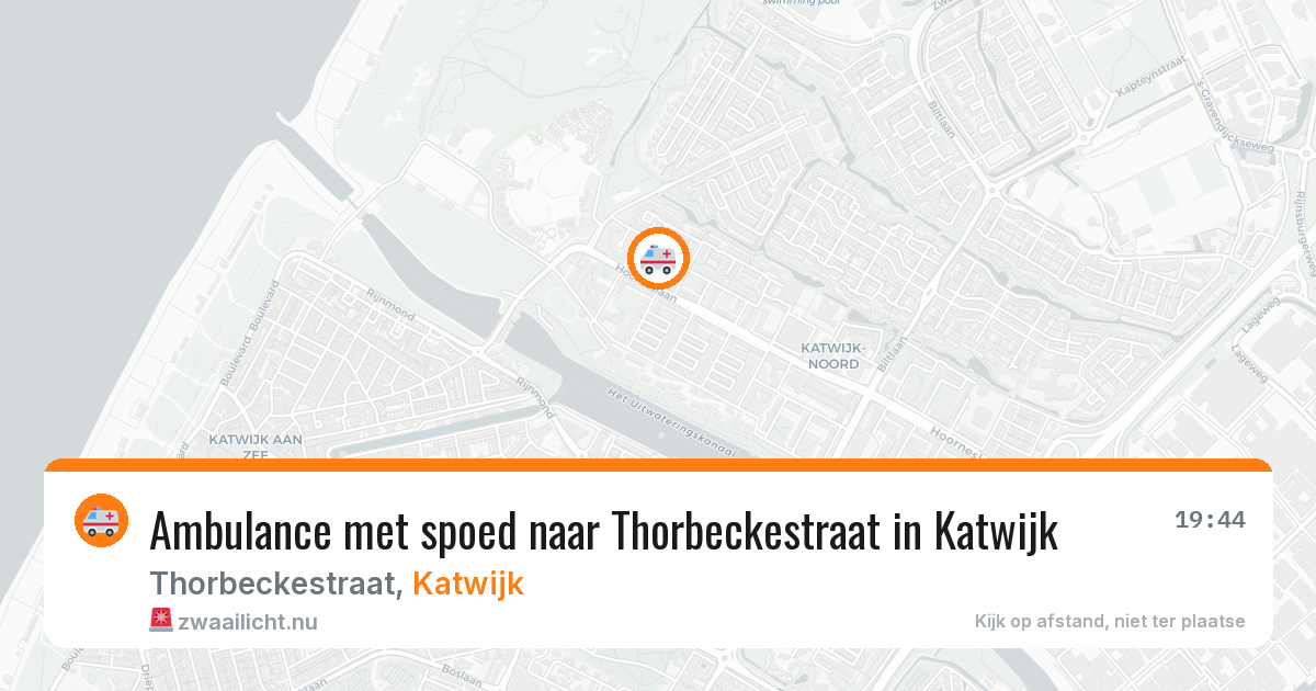 Ambulance met spoed naar Thorbeckestraat in Katwijk — 12 mrt 2026