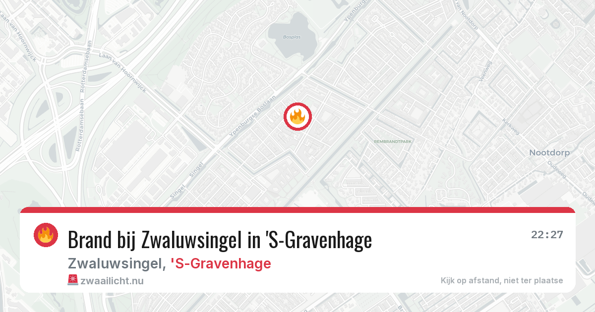 Brand bij Zwaluwsingel in 'S-Gravenhage — 30 mei 2026