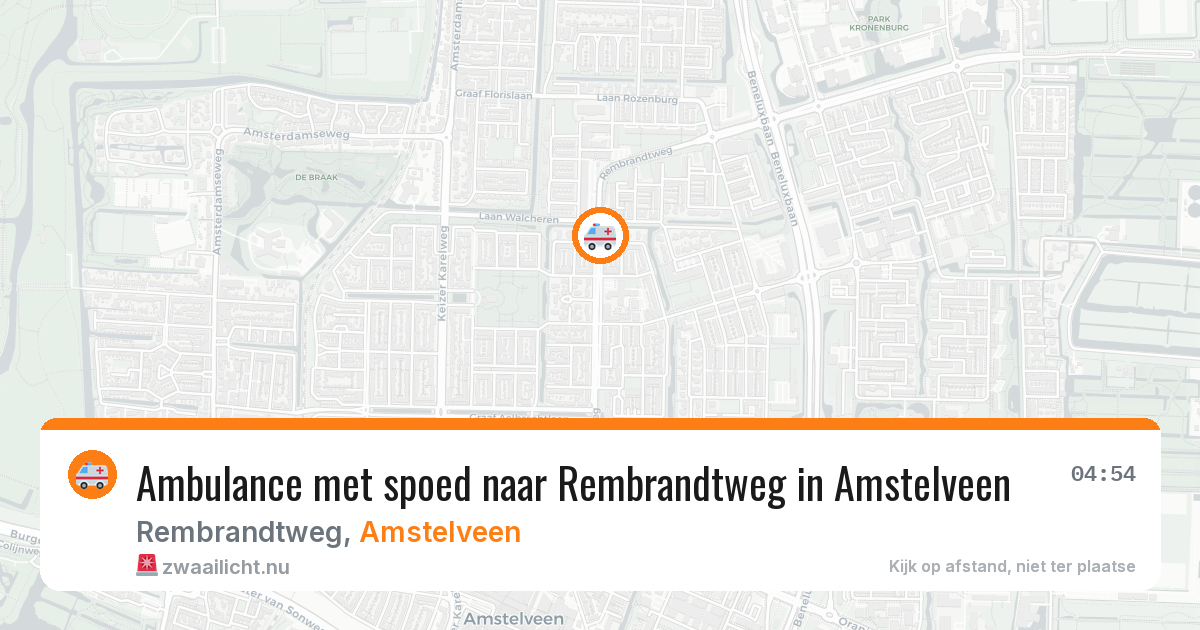 Ambulance met spoed naar Rembrandtweg in Amstelveen — 7 jun 2026