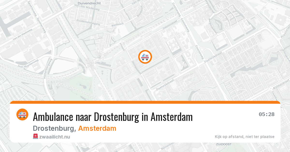 Ambulance naar Drostenburg in Amsterdam — 30 mrt 2026