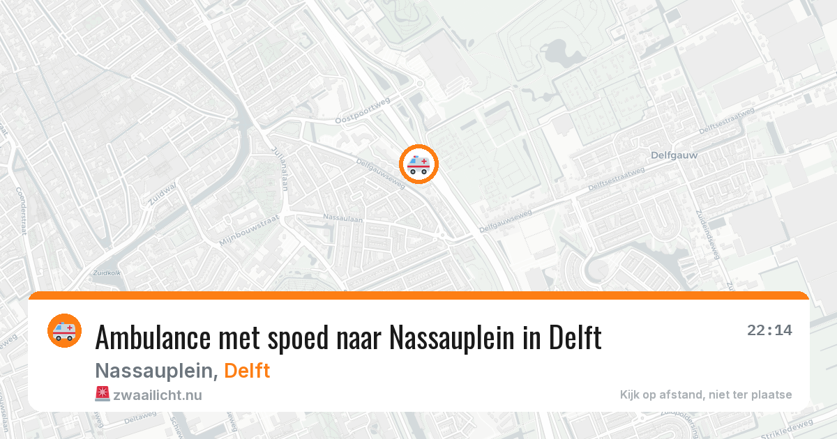 Ambulance met spoed naar Nassauplein in Delft — 9 jul 2026