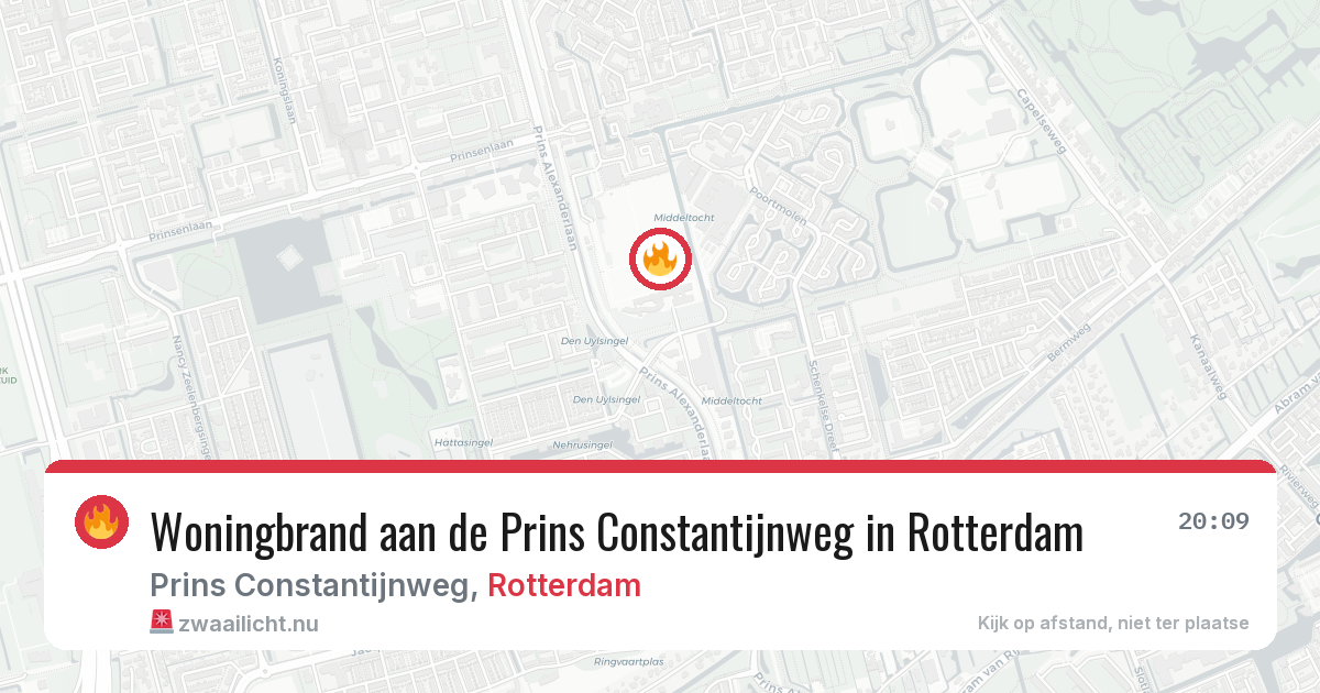 Woningbrand aan de Prins Constantijnweg in Rotterdam — 10 mrt 2026