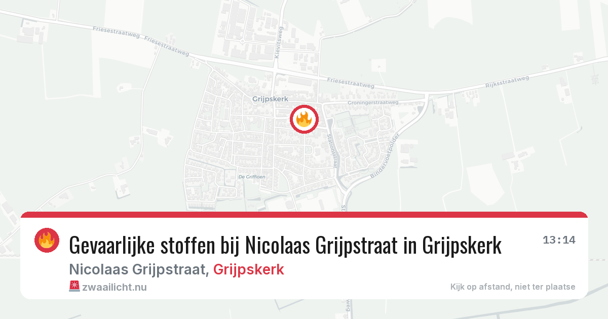 Gevaarlijke stoffen bij Nicolaas Grijpstraat in Grijpskerk — 11 mei 2026