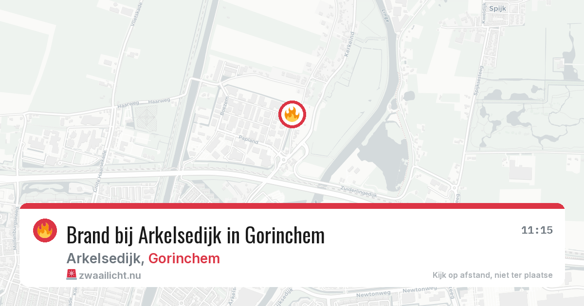 Brand bij Arkelsedijk in Gorinchem — 16 mei 2026