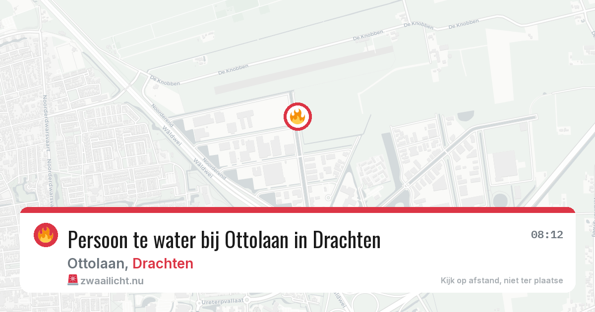 Persoon te water bij Ottolaan in Drachten — 7 jul 2026