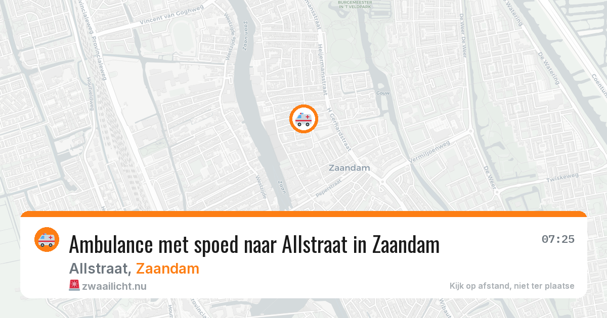 Ambulance met spoed naar Allstraat in Zaandam — 25 jul 2026