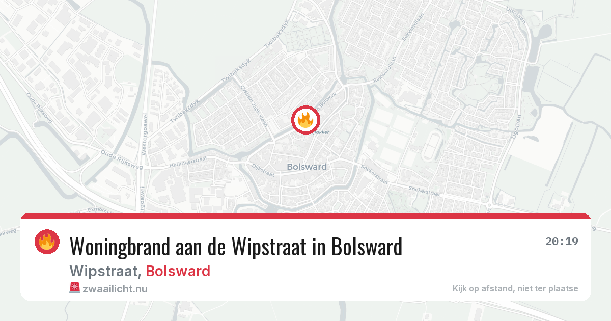 Woningbrand aan de Wipstraat in Bolsward — 4 mei 2026