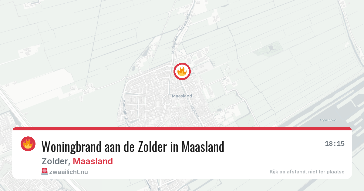 Woningbrand aan de Zolder in Maasland — 13 mrt 2026