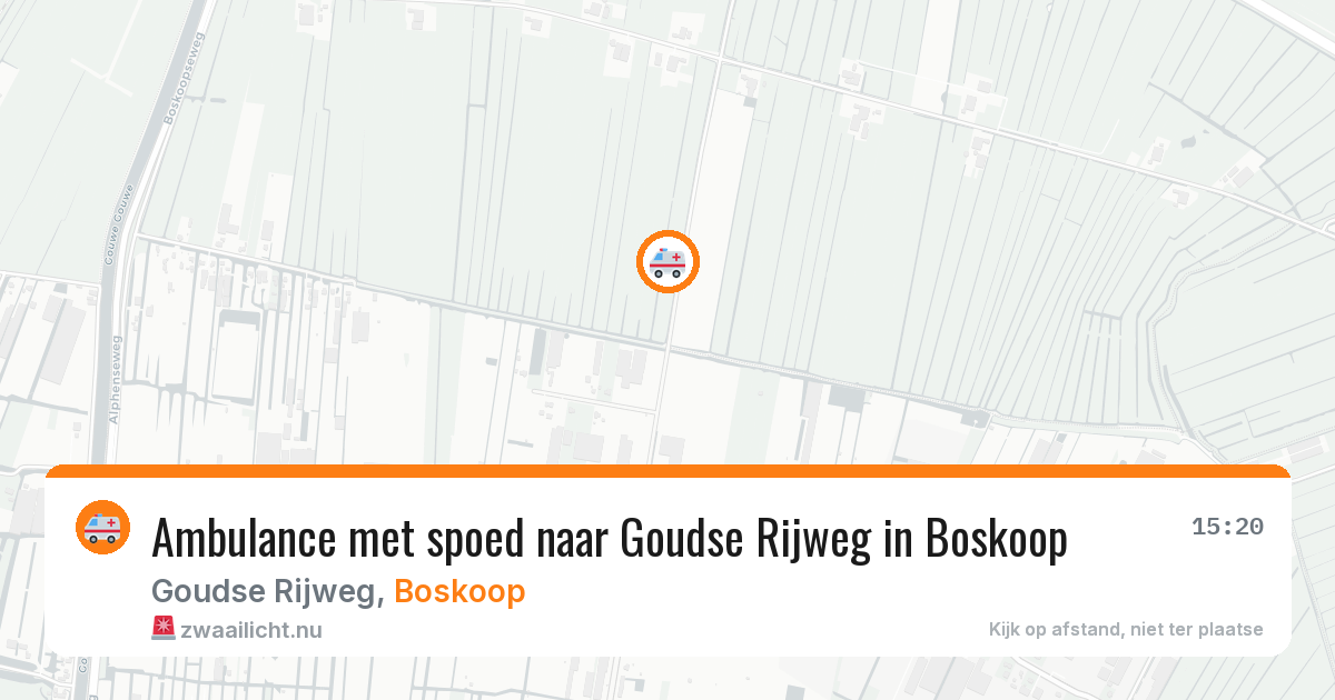 Ambulance met spoed naar Goudse Rijweg in Boskoop — 15 jul 2026