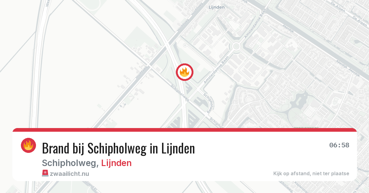 Brand bij Schipholweg in Lijnden — 13 jul 2026