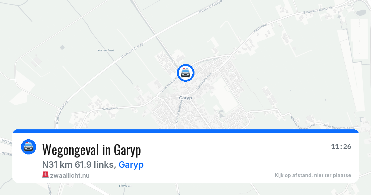 Wegongeval in Garyp — 24 mrt 2026