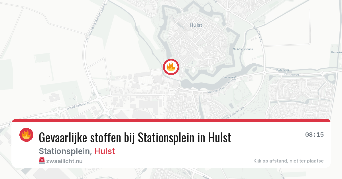 Gevaarlijke stoffen bij Stationsplein in Hulst — 21 jul 2026