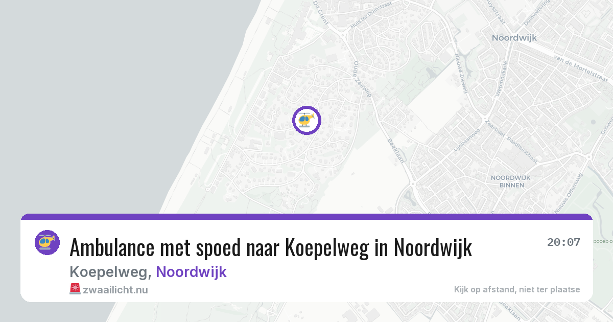 Ambulance met spoed naar Koepelweg in Noordwijk — 20 jul 2026