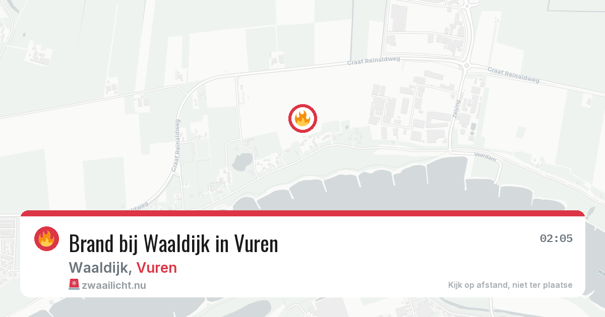 Brand bij Waaldijk in Vuren — 21 apr 2026