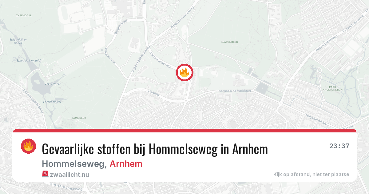 Gevaarlijke stoffen bij Hommelseweg in Arnhem — 19 apr 2026