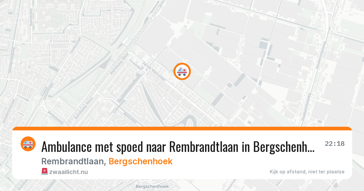 Ambulance met spoed naar Rembrandtlaan in Bergschenhoek — 9 jul 2026