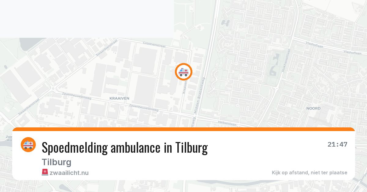 Spoedmelding ambulance in Tilburg — 10 jul 2026