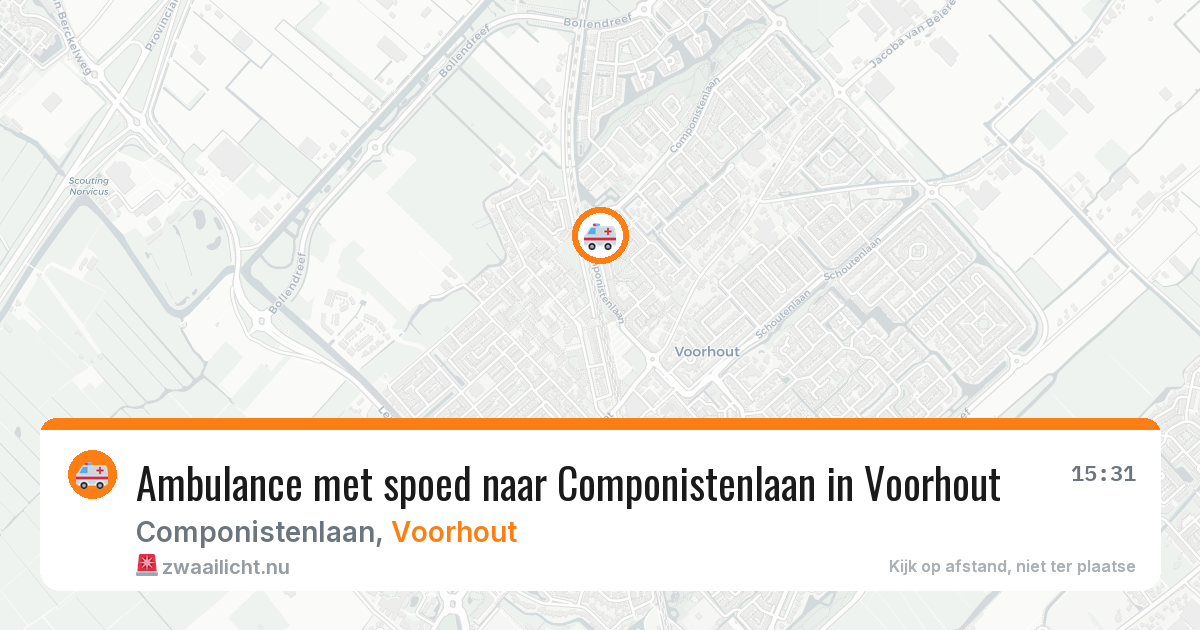 Ambulance met spoed naar Componistenlaan in Voorhout — 3 mrt 2026