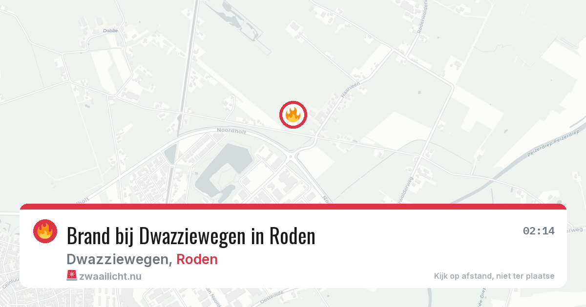 Brand bij Dwazziewegen in Roden — 11 jul 2026