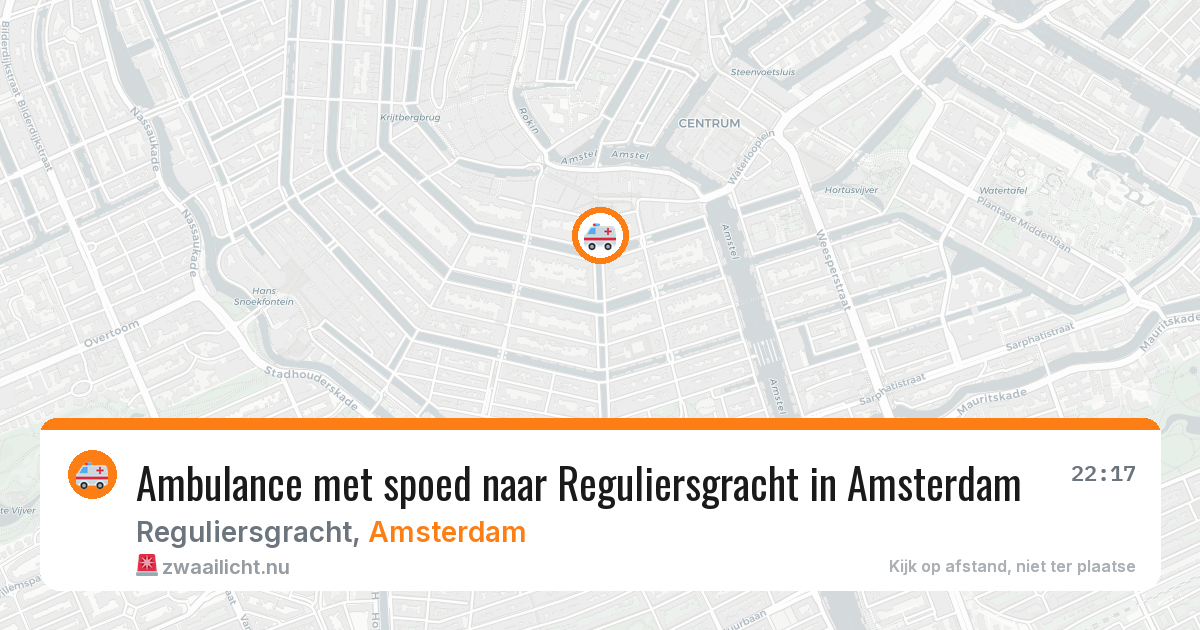 Ambulance met spoed naar Reguliersgracht in Amsterdam — 1 apr 2026