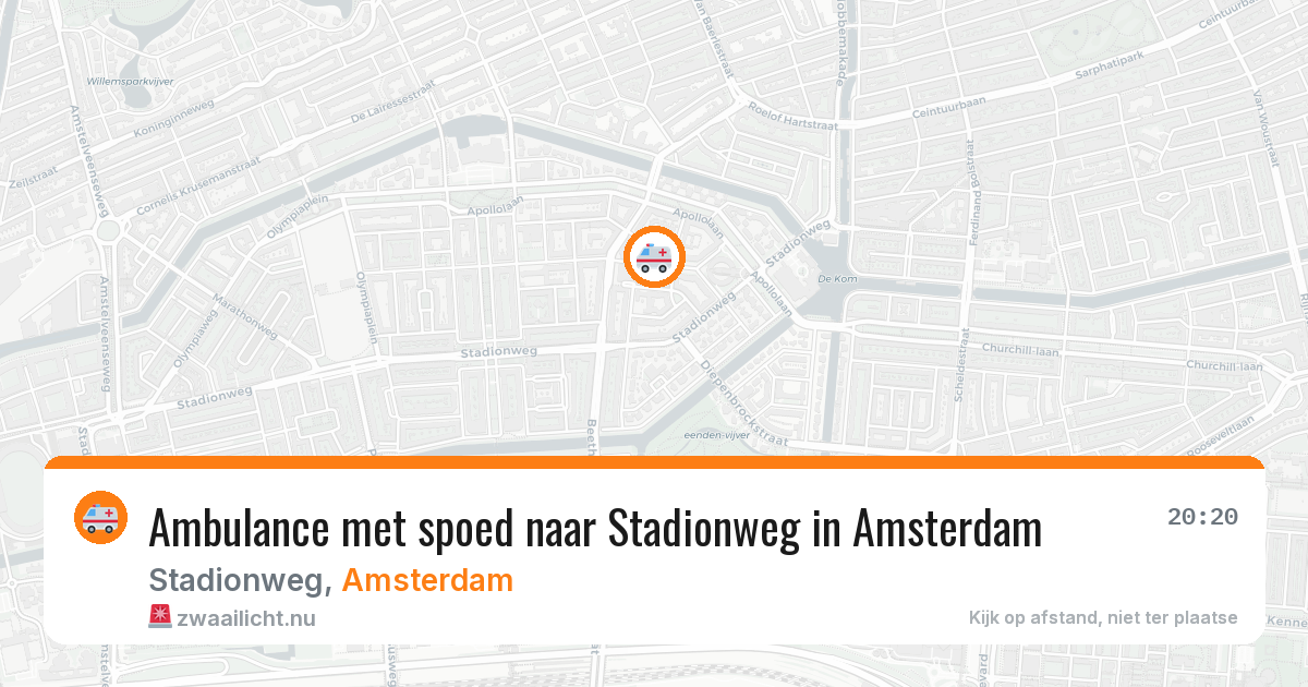Ambulance met spoed naar Stadionweg in Amsterdam — 8 mei 2026