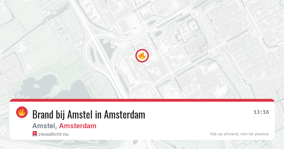 Brand bij Amstel in Amsterdam — 9 mei 2026