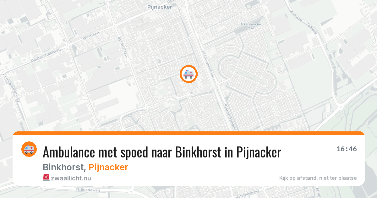 Ambulance met spoed naar Binkhorst in Pijnacker — 15 jul 2026