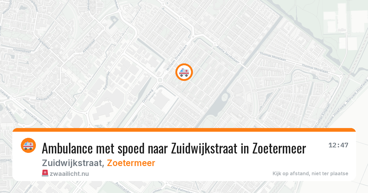 Ambulance met spoed naar Zuidwijkstraat in Zoetermeer — 4 jun 2026