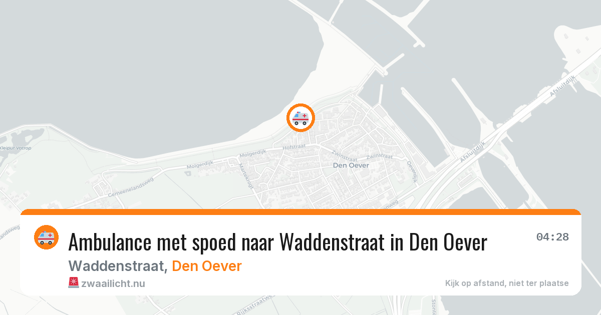 Ambulance met spoed naar Waddenstraat in Den Oever — 20 mei 2026