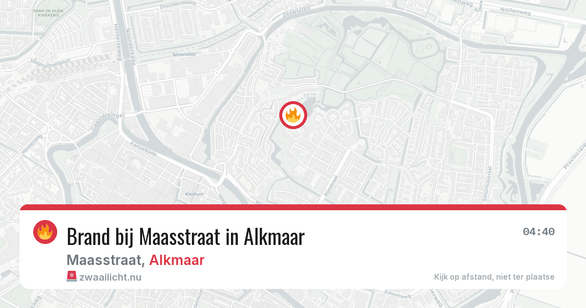 Brand bij Maasstraat in Alkmaar — 26 apr 2026
