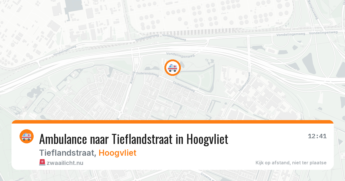 Ambulance naar Tieflandstraat in Hoogvliet — 18 mei 2026