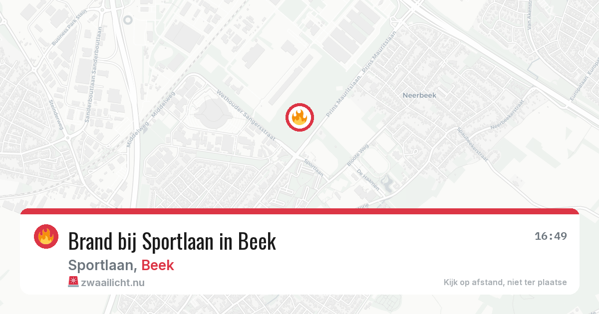 Brand bij Sportlaan in Beek — 8 jun 2026