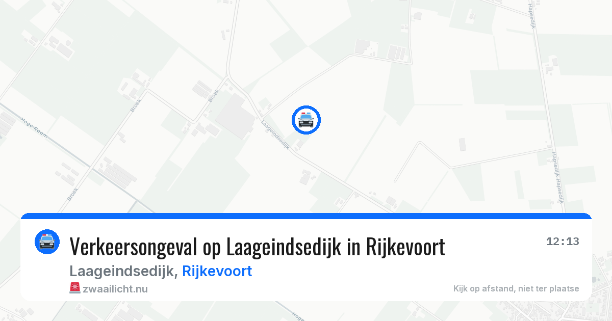 Verkeersongeval op Laageindsedijk in Rijkevoort — 10 jun 2026