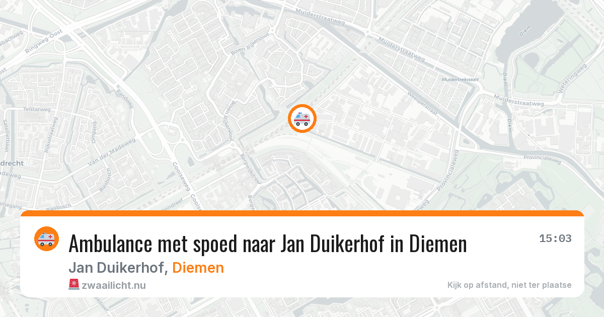 Ambulance met spoed naar Jan Duikerhof in Diemen — 6 feb 2026