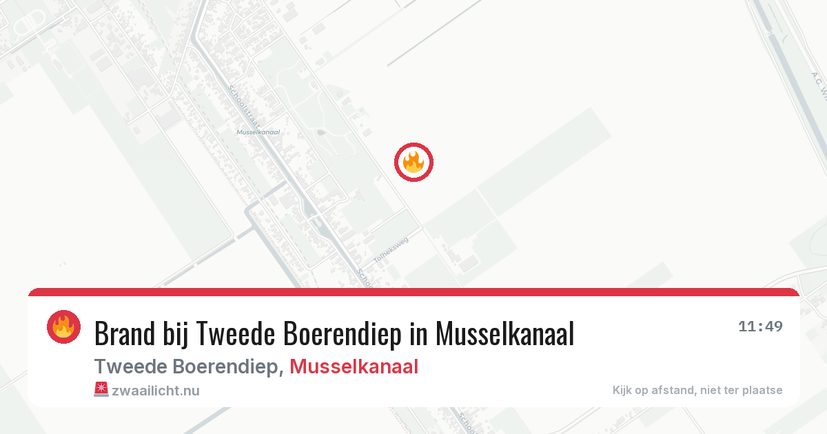 Brand bij Tweede Boerendiep in Musselkanaal — 11 mei 2026