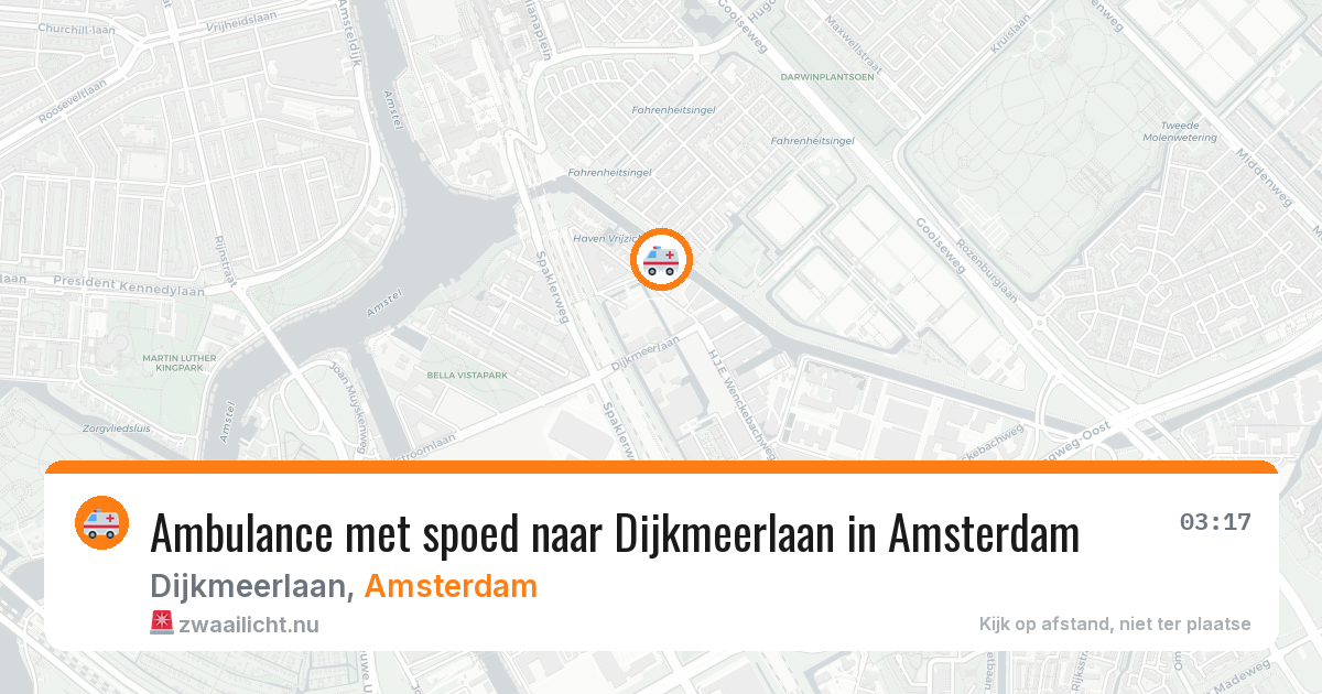 Ambulance met spoed naar Dijkmeerlaan in Amsterdam — 17 jul 2026